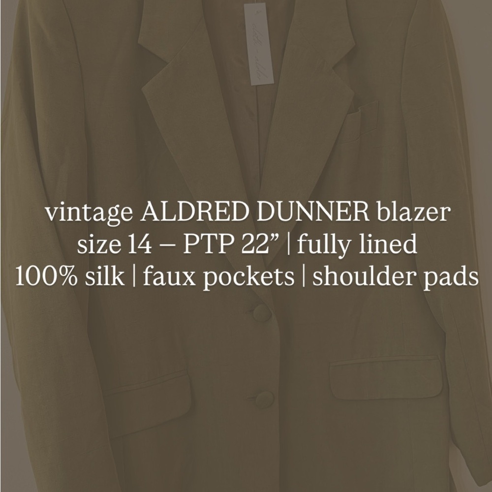 vintage Alfred DUNNER 100% silk blazer - size 14 - Picture 8 of 8